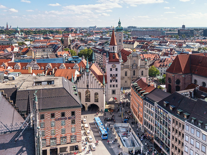 Blick auf den Marienplatz in München